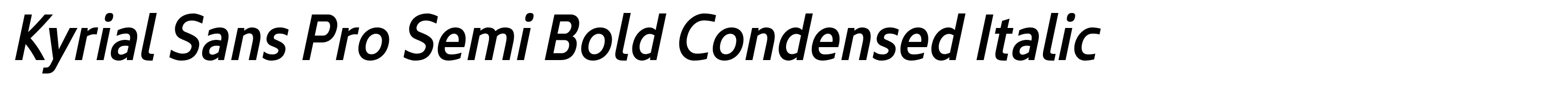 Kyrial Sans Pro Semi Bold Condensed Italic